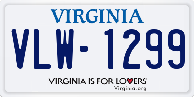 VA license plate VLW1299