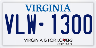 VA license plate VLW1300