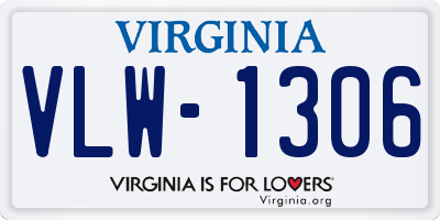 VA license plate VLW1306