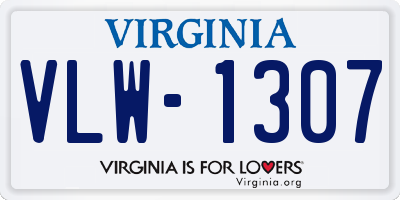 VA license plate VLW1307