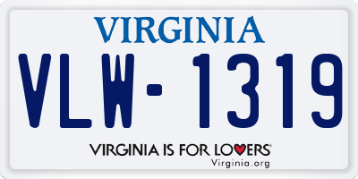 VA license plate VLW1319