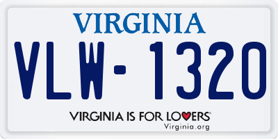 VA license plate VLW1320