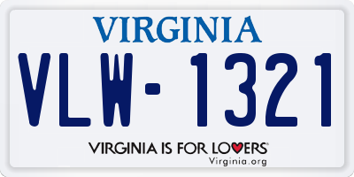 VA license plate VLW1321