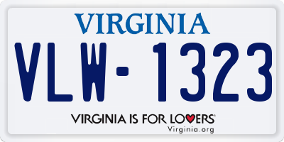 VA license plate VLW1323