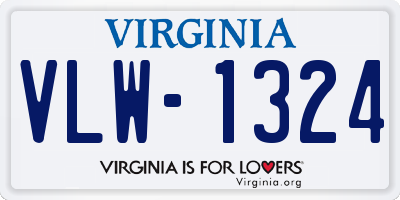 VA license plate VLW1324