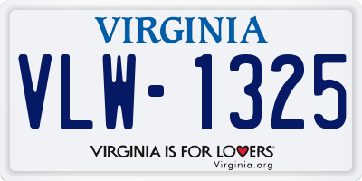 VA license plate VLW1325