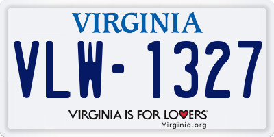 VA license plate VLW1327