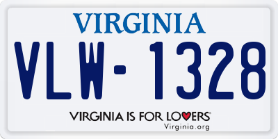 VA license plate VLW1328