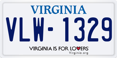 VA license plate VLW1329