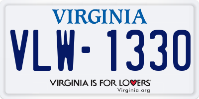 VA license plate VLW1330