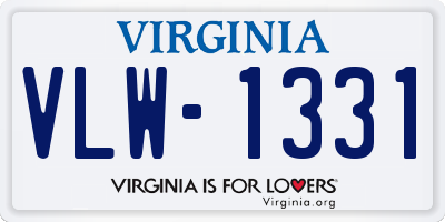 VA license plate VLW1331