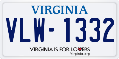 VA license plate VLW1332