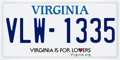 VA license plate VLW1335