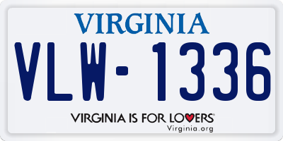 VA license plate VLW1336