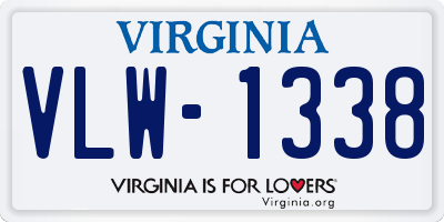 VA license plate VLW1338