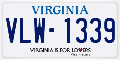 VA license plate VLW1339