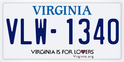 VA license plate VLW1340