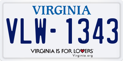 VA license plate VLW1343