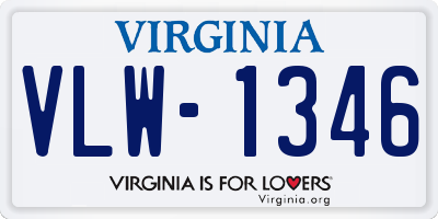 VA license plate VLW1346