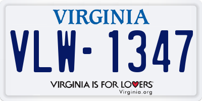 VA license plate VLW1347