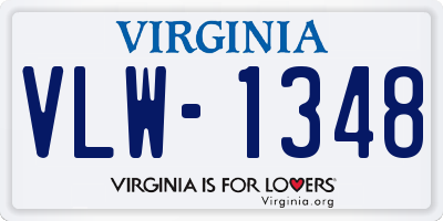 VA license plate VLW1348