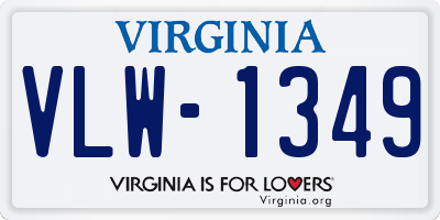 VA license plate VLW1349