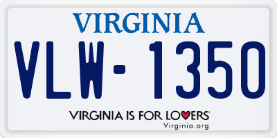 VA license plate VLW1350