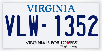 VA license plate VLW1352