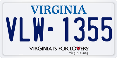 VA license plate VLW1355