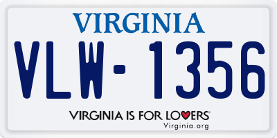 VA license plate VLW1356