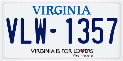 VA license plate VLW1357