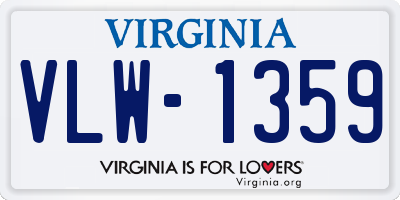 VA license plate VLW1359