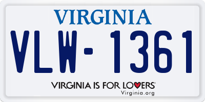 VA license plate VLW1361