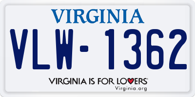 VA license plate VLW1362