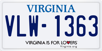 VA license plate VLW1363