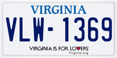 VA license plate VLW1369