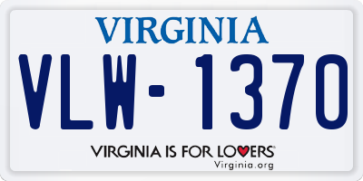 VA license plate VLW1370