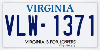 VA license plate VLW1371