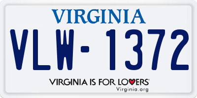 VA license plate VLW1372