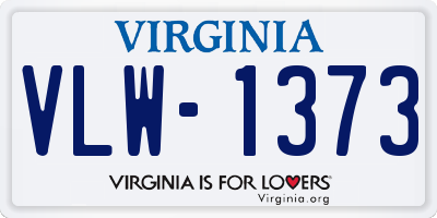 VA license plate VLW1373