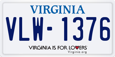 VA license plate VLW1376