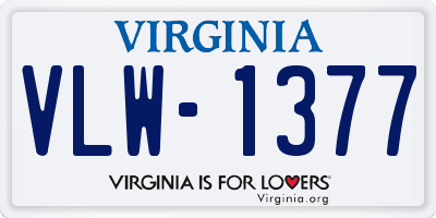 VA license plate VLW1377