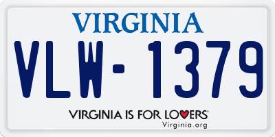 VA license plate VLW1379