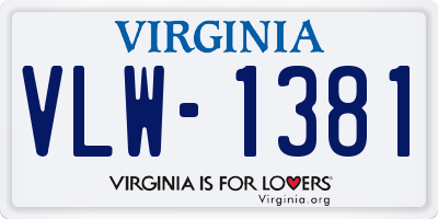 VA license plate VLW1381