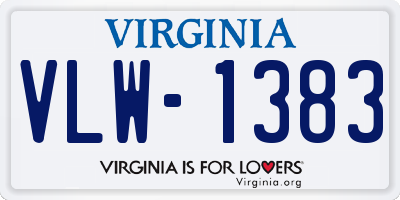 VA license plate VLW1383