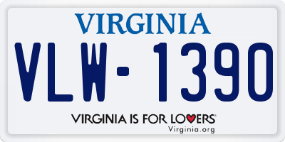 VA license plate VLW1390