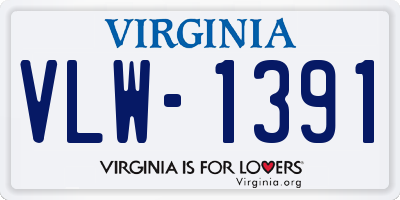 VA license plate VLW1391