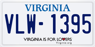 VA license plate VLW1395