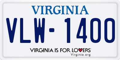 VA license plate VLW1400