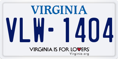 VA license plate VLW1404